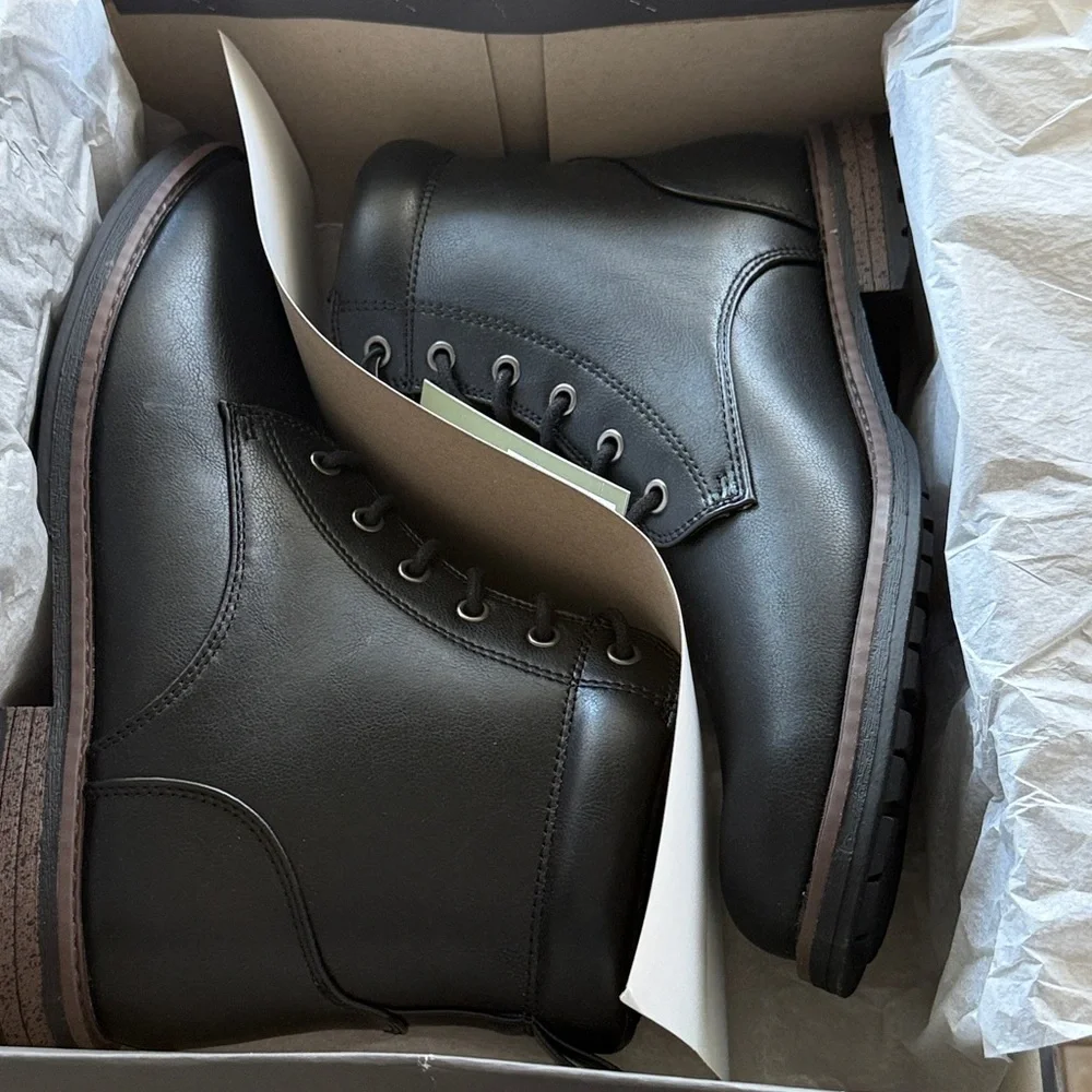 Men's Goodfellow & Co Shoes Jeffrey Lug Combat Boots Black‎ 11